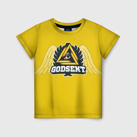 Детская футболка 3D с принтом Godsent team в Ухте, 100% гипоаллергенный полиэфир | прямой крой, круглый вырез горловины, длина до линии бедер, чуть спущенное плечо, ткань немного тянется | counter | cs | go | strike | контр | страйк