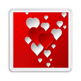 Магнит 55*55 с принтом Сердца в Ухте, Пластик | Размер: 65*65 мм; Размер печати: 55*55 мм | heart | любовь | сердце