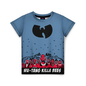 Детская футболка 3D с принтом Wu-Tang Clan в Ухте, 100% гипоаллергенный полиэфир | прямой крой, круглый вырез горловины, длина до линии бедер, чуть спущенное плечо, ткань немного тянется | wu tang