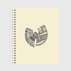 Тетрадь с принтом Wu-Tang Clan в Ухте, 100% бумага | 48 листов, плотность листов — 60 г/м2, плотность картонной обложки — 250 г/м2. Листы скреплены сбоку удобной пружинной спиралью. Уголки страниц и обложки скругленные. Цвет линий — светло-серый
 | Тематика изображения на принте: wu tang