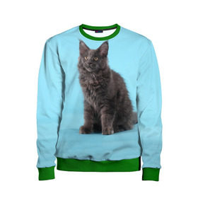 Детский свитшот 3D с принтом Кот мейн кун в Ухте, 100% полиэстер | свободная посадка, прямой крой, мягкая тканевая резинка на рукавах и понизу свитшота | котенок | мейнкун