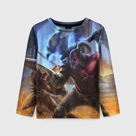 Детский лонгслив 3D с принтом Prepare в Ухте, 100% полиэстер | длинные рукава, круглый вырез горловины, полуприлегающий силуэт
 | axe | dota 2 | дота