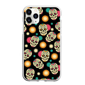 Чехол для iPhone 11 Pro Max матовый с принтом День мертвецов в Ухте, Силикон |  | color | day of the dead | dead | death | halloween | holiday | mexican skull | mexico | ornament | pattern | день мертвых | мексика | мексиканский череп | мертвецов | орнамент | праздник | узоры | хэллоуин | цветы