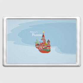 Магнит 45*70 с принтом Welcom To Russia в Ухте, Пластик | Размер: 78*52 мм; Размер печати: 70*45 | Тематика изображения на принте: welcom to russia | держава | добро пожаловать в россию | кремль | москва | россия | слава россии | страна