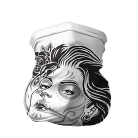 Бандана-труба 3D с принтом День мертвецов в Ухте, 100% полиэстер, ткань с особыми свойствами — Activecool | плотность 150‒180 г/м2; хорошо тянется, но сохраняет форму | 