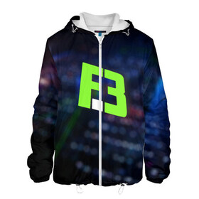 Мужская куртка 3D с принтом flipsid3 в Ухте, ткань верха — 100% полиэстер, подклад — флис | прямой крой, подол и капюшон оформлены резинкой с фиксаторами, два кармана без застежек по бокам, один большой потайной карман на груди. Карман на груди застегивается на липучку | 