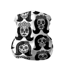 Бандана-труба 3D с принтом День мертвецов в Ухте, 100% полиэстер, ткань с особыми свойствами — Activecool | плотность 150‒180 г/м2; хорошо тянется, но сохраняет форму | 