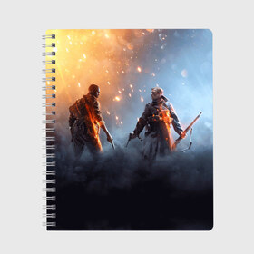 Тетрадь с принтом Battlefield 1 в Ухте, 100% бумага | 48 листов, плотность листов — 60 г/м2, плотность картонной обложки — 250 г/м2. Листы скреплены сбоку удобной пружинной спиралью. Уголки страниц и обложки скругленные. Цвет линий — светло-серый
 | battlefield 1 | батлфилд 1