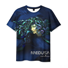 Мужская футболка 3D с принтом AWP Medusa в Ухте, 100% полиэфир | прямой крой, круглый вырез горловины, длина до линии бедер | awp | counter | csgoб контр | medusa | strike | авп | кейс | контер | ксго | медуза | скин | страйк