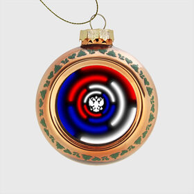 Стеклянный ёлочный шар с принтом Россия в Ухте, Стекло | Диаметр: 80 мм | герб | патриот | победа | россия | русский