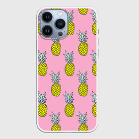 Чехол для iPhone 13 Pro Max с принтом Ананасы 2 в Ухте,  |  | Тематика изображения на принте: летний | паттерн | розовый