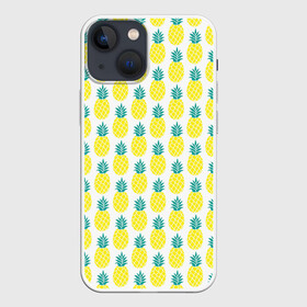 Чехол для iPhone 13 mini с принтом Ананасы 23 в Ухте,  |  | летний | паттерн | светлый