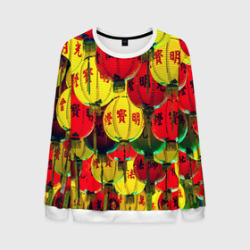 Мужской свитшот 3D с принтом Фонарики в Ухте, 100% полиэстер с мягким внутренним слоем | круглый вырез горловины, мягкая резинка на манжетах и поясе, свободная посадка по фигуре | Тематика изображения на принте: азия | китай | праздник | япония