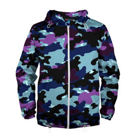 Мужская ветровка 3D с принтом Камуфляж в Ухте, 100% полиэстер | подол и капюшон оформлены резинкой с фиксаторами, два кармана без застежек по бокам, один потайной карман на груди | Тематика изображения на принте: camo | камо
