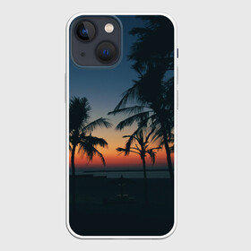 Чехол для iPhone 13 mini с принтом Пальмы в Ухте,  |  | sea | summer | берег | лето | море | океан | отдых | пальмы | пляж | солнце