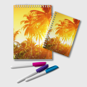 Блокнот Пальмы: в Ухте, 100% бумага | 48 листов, плотность листов — 60 г/м2, плотность картонной обложки — 250 г/м2. Листы скреплены удобной пружинной спиралью. Цвет линий — светло-серый
 | sea | summer | берег | лето | море | океан | отдых | пальмы | пляж | солнце