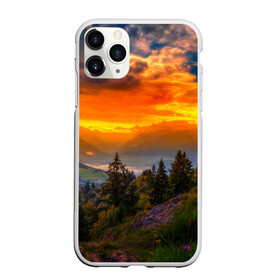 Чехол для iPhone 11 Pro матовый Пейзаж: в Ухте, Силикон |  | горы | закат | лес | новая | природа