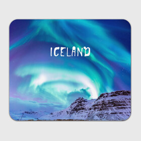 Коврик прямоугольный Исландия. Полярное сияние.: в Ухте, натуральный каучук | размер 230 х 185 мм; запечатка лицевой стороны | исландия