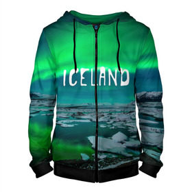 Мужская толстовка 3D на молнии с принтом Исландия в Ухте, 100% полиэстер | длина до линии бедра, манжеты и пояс оформлены мягкой тканевой резинкой, двухслойный капюшон со шнурком для регулировки, спереди молния, по бокам два кармана | исландия