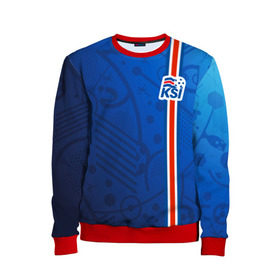 Детский свитшот 3D Форма сборной Исландии по футболу: в Ухте, 100% полиэстер | свободная посадка, прямой крой, мягкая тканевая резинка на рукавах и понизу свитшота | euro 2016