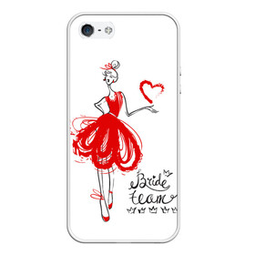 Чехол для iPhone 5/5S матовый с принтом Bride team в Ухте, Силикон | Область печати: задняя сторона чехла, без боковых панелей | bride | team | девичник | девишник | жена | невеста | свадебный | свадьба