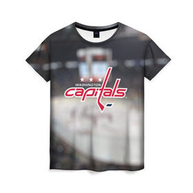 Женская футболка 3D с принтом Washington capitals в Ухте, 100% полиэфир ( синтетическое хлопкоподобное полотно) | прямой крой, круглый вырез горловины, длина до линии бедер | вашингтон | кэпиталс