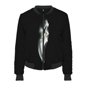 Женский бомбер 3D Крик: в Ухте, 100% полиэстер | застегивается на молнию, по бокам два кармана без застежек, мягкие манжеты, по низу бомбера и на воротнике — эластичная резинка | scream | крик | маска | ужастик | ужасы