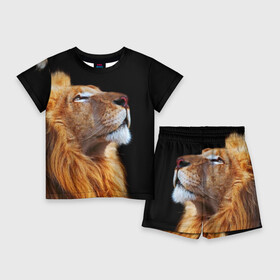 Детский костюм с шортами 3D с принтом Лев в Ухте,  |  | lion | лев | хищник