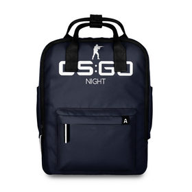 Женский рюкзак 3D с принтом cs:go - Night style (Ночь) в Ухте, 100% полиэстер | лямки с регулируемой длиной, сверху ручки, чтобы рюкзак нести как сумку. Основное отделение закрывается на молнию, как и внешний карман. Внутри два дополнительных кармана, один из которых закрывается на молнию. По бокам два дополнительных кармашка, куда поместится маленькая бутылочка
 | cs | csgo | го | кс