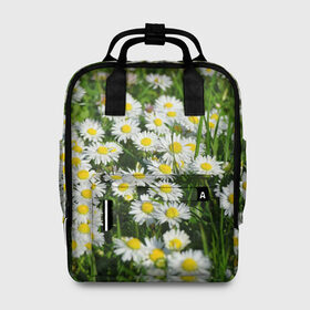 Женский рюкзак 3D с принтом Ромашки 2 в Ухте, 100% полиэстер | лямки с регулируемой длиной, сверху ручки, чтобы рюкзак нести как сумку. Основное отделение закрывается на молнию, как и внешний карман. Внутри два дополнительных кармана, один из которых закрывается на молнию. По бокам два дополнительных кармашка, куда поместится маленькая бутылочка
 | лепестки | прикольные картинки | ромашки | цветочки | цветы