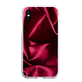 Чехол для iPhone XS Max матовый Текстура: в Ухте, Силикон | Область печати: задняя сторона чехла, без боковых панелей | бордовый | роза | текстура | ткань | узор | цвет