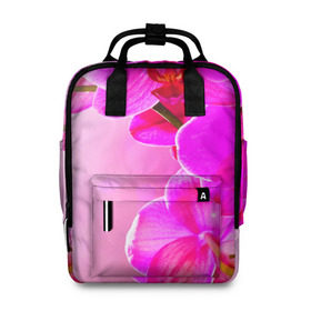 Женский рюкзак 3D с принтом Орхидея в Ухте, 100% полиэстер | лямки с регулируемой длиной, сверху ручки, чтобы рюкзак нести как сумку. Основное отделение закрывается на молнию, как и внешний карман. Внутри два дополнительных кармана, один из которых закрывается на молнию. По бокам два дополнительных кармашка, куда поместится маленькая бутылочка
 | лепесток | новая | орхидея | природа | цветок | яркая