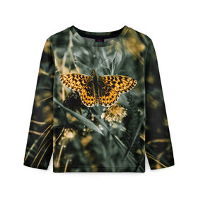 Детский лонгслив 3D Королевская бабочка: в Ухте, 100% полиэстер | длинные рукава, круглый вырез горловины, полуприлегающий силуэт
 |
