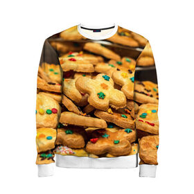 Детский свитшот 3D с принтом Печеньки в Ухте, 100% полиэстер | свободная посадка, прямой крой, мягкая тканевая резинка на рукавах и понизу свитшота | десерт | еда | новый год | печенье | праздник | сладости