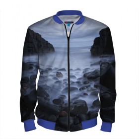 Мужской бомбер 3D Туманный берег: в Ухте, 100% полиэстер | застегивается на молнию, по бокам два кармана без застежек, по низу бомбера и на воротнике - эластичная резинка |