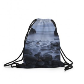 Рюкзак-мешок 3D с принтом Туманный берег в Ухте, 100% полиэстер | плотность ткани — 200 г/м2, размер — 35 х 45 см; лямки — толстые шнурки, застежка на шнуровке, без карманов и подкладки | 