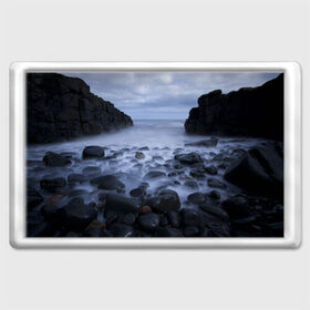 Магнит 45*70 с принтом Туманный берег в Ухте, Пластик | Размер: 78*52 мм; Размер печати: 70*45 | 