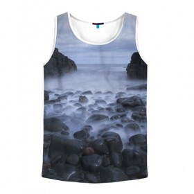 Мужская майка 3D с принтом Туманный берег в Ухте, 100% полиэстер | круглая горловина, приталенный силуэт, длина до линии бедра. Пройма и горловина окантованы тонкой бейкой | 