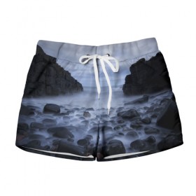 Женские шорты 3D Туманный берег: в Ухте, 100% полиэстер | прямой крой, два кармана без застежек по бокам. Мягкая трикотажная резинка на поясе, внутри которой широкие завязки. Длина до середины бедра |