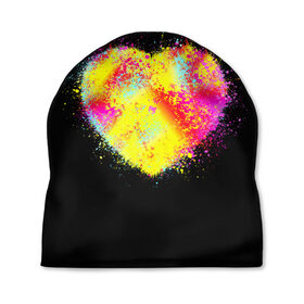 Шапка 3D с принтом Сердце в Ухте, 100% полиэстер | универсальный размер, печать по всей поверхности изделия | 