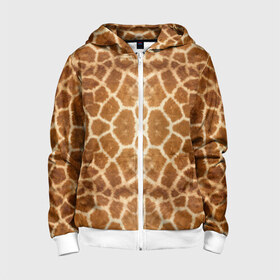 Детская толстовка 3D на молнии с принтом Шкура Жирафа в Ухте, 100% полиэстер |  манжеты и пояс оформлены широкой мягкой резинкой, двухслойный капюшон со шнурком для регулировки, спереди карманы и застежка-молния
 | textures | животное | жираф | текстура