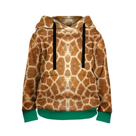 Детская толстовка 3D с принтом Шкура Жирафа в Ухте, 100% полиэстер | двухслойный капюшон со шнурком для регулировки, мягкие манжеты на рукавах и по низу толстовки, спереди карман-кенгуру с мягким внутренним слоем | textures | животное | жираф | текстура