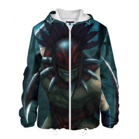 Мужская куртка 3D с принтом Smile в Ухте, ткань верха — 100% полиэстер, подклад — флис | прямой крой, подол и капюшон оформлены резинкой с фиксаторами, два кармана без застежек по бокам, один большой потайной карман на груди. Карман на груди застегивается на липучку | Тематика изображения на принте: bloodseeker | dota | dota 2 | бладсикер | дота | дотан | раки