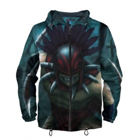 Мужская ветровка 3D с принтом Smile в Ухте, 100% полиэстер | подол и капюшон оформлены резинкой с фиксаторами, два кармана без застежек по бокам, один потайной карман на груди | bloodseeker | dota | dota 2 | бладсикер | дота | дотан | раки