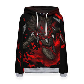 Женская толстовка 3D с принтом Кровь в Ухте, 100% полиэстер  | двухслойный капюшон со шнурком для регулировки, мягкие манжеты на рукавах и по низу толстовки, спереди карман-кенгуру с мягким внутренним слоем. | bloodseeker | dota | dota 2 | бладсикер | дота | дотан | раки