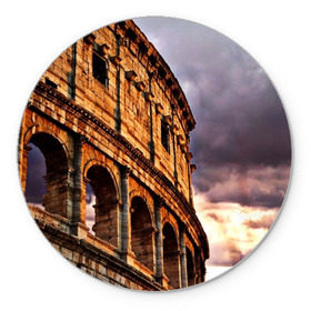 Коврик круглый с принтом Колизей в Ухте, резина и полиэстер | круглая форма, изображение наносится на всю лицевую часть | Тематика изображения на принте: архитектура | италия | колизей | отпуск | путешествие | развалины | туризм | турист