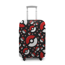 Чехол для чемодана 3D с принтом Покеболл в Ухте, 86% полиэфир, 14% спандекс | двустороннее нанесение принта, прорези для ручек и колес | 