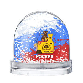 Снежный шар с принтом Россия. Медведь. Балалайка в Ухте, Пластик | Изображение внутри шара печатается на глянцевой фотобумаге с двух сторон | матрешка | печька | россия. медведь. балалайка