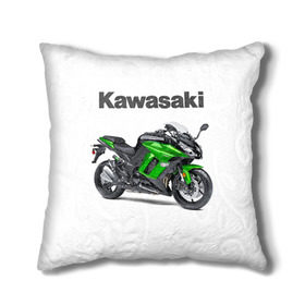 Подушка 3D с принтом Kawasaky Ninja 1000 в Ухте, наволочка – 100% полиэстер, наполнитель – холлофайбер (легкий наполнитель, не вызывает аллергию). | состоит из подушки и наволочки. Наволочка на молнии, легко снимается для стирки | kawasaky