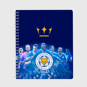 Тетрадь с принтом FC Leicester Vardi в Ухте, 100% бумага | 48 листов, плотность листов — 60 г/м2, плотность картонной обложки — 250 г/м2. Листы скреплены сбоку удобной пружинной спиралью. Уголки страниц и обложки скругленные. Цвет линий — светло-серый
 | лестер